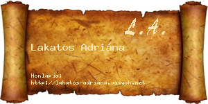 Lakatos Adriána névjegykártya